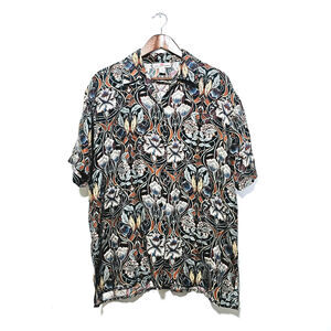 Stunt Collection 100% Silk Button-Up Top Women's Size M Multicolor Floral Resort